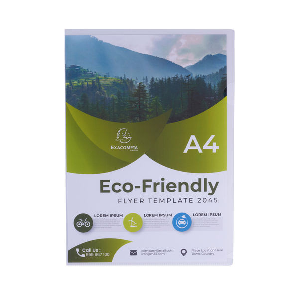 Exacompta OPAK Recycled Polypropylene Cut Flush Folders 120 micron A4 (Pack 100) 58320E