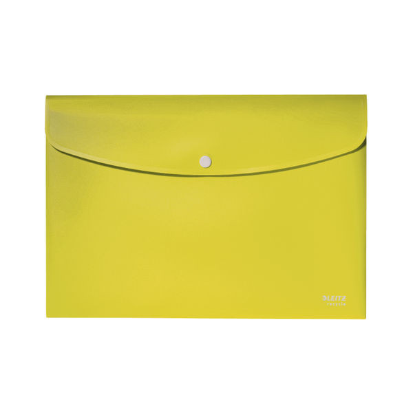 Leitz Recycle Document Wallet Plastic A4 Yellow (Pack of 10) 46780015 Leitz Recycle Document Wallet Plastic A4 Yellow (Pack of 10) 46780015