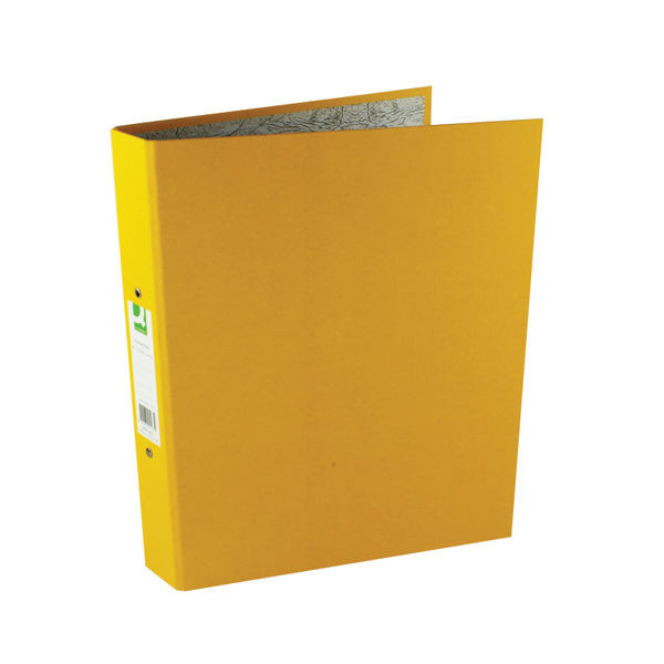 Q-Connect 2 Ring 25mm Paper Over Board Yellow A4 Binder (10 Pack)