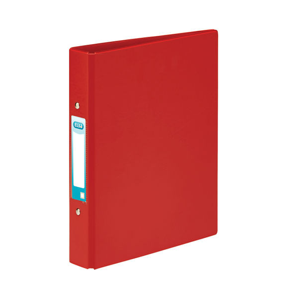 Elba 25mm 2 O-Ring Binder A5 Red (10 Pack) 100082444 Elba 25mm 2 O-Ring Binder A5 Red (10 Pack) 100082444