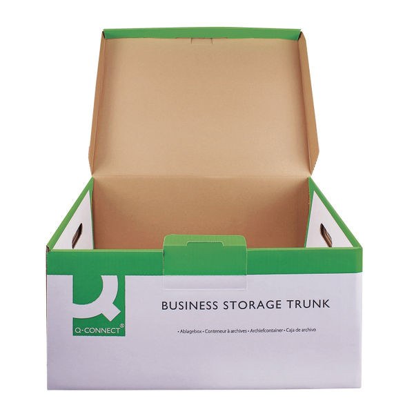Q-Connect Business Storage Trunk Box W374xD540xH245mm White (Pack of 10)