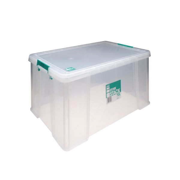 StoreStack 70 Litre Storage Box W660xD450xH320mm Clear