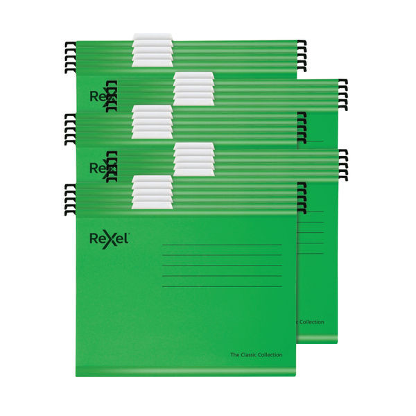Rexel Classic Suspension Files Foolscap Green (Pack of 25) 2115591