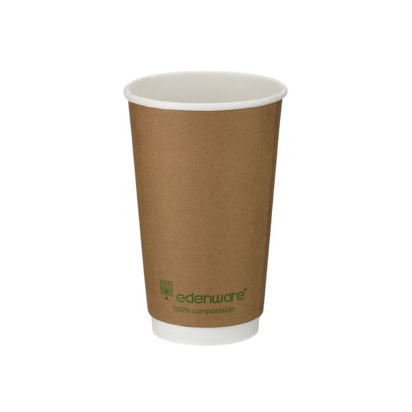 Go-Pak Double Wall Coffee Cup 16oz PLA Lined 20x25 Kraft (Pack of 500) B04014EU