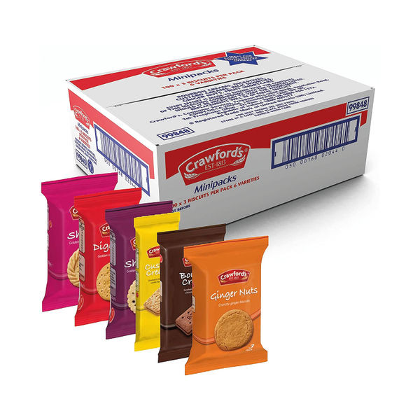 Crawford's Assorted Mini Packs 6 Variants (Pack of 100 x 3) 99848 Crawford's Assorted Mini Packs 6 Variants (Pack of 100 x 3) 99848