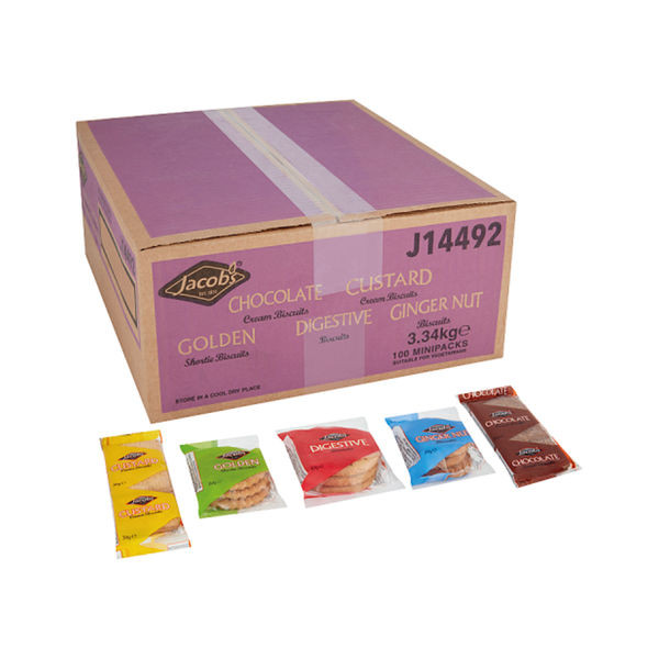 Jacobs Popular Biscuits Mini Packs (Pack of 100) J14492 Jacobs Popular Biscuits Mini Packs (Pack of 100) J14492
