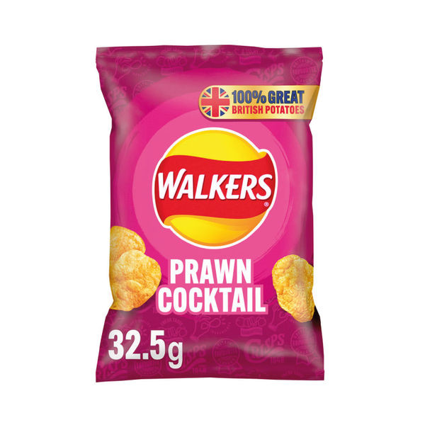 Walkers Prawn Cocktail Crisps 32.5g (Pack of 32) 122003 Walkers Prawn Cocktail Crisps 32.5g (Pack of 32) 122003