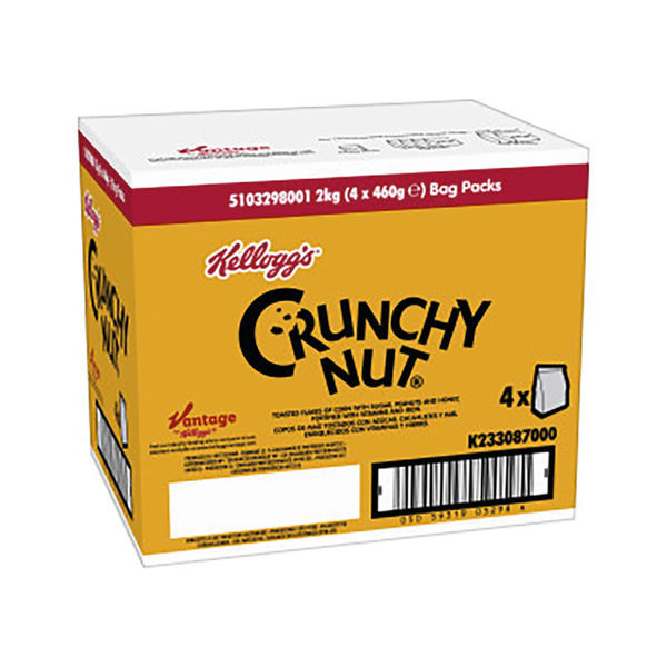 Kelloggs Crunchy Nut 460g Bag (Pack of 4) 5103298000