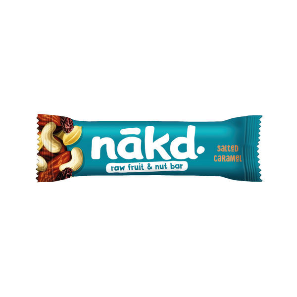 Nakd Gluten Free Salted Caramel Snack Bar 35g (Pack of 18) 35NKDSCA Nakd Gluten Free Salted Caramel Snack Bar 35g (Pack of 18) 35NKDSCA