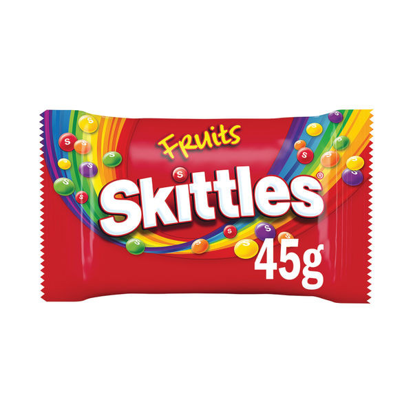 Skittles Chewy Sweets Fruit Flavoured Bag 45g (Pack of 36) 100548 Skittles Chewy Sweets Fruit Flavoured Bag 45g (Pack of 36) 100548