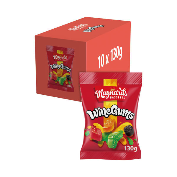 Maynards Bassetts Wine Gums 165g (Pack of 10) 4304655 Maynards Bassetts Wine Gums 165g (Pack of 10) 4304655