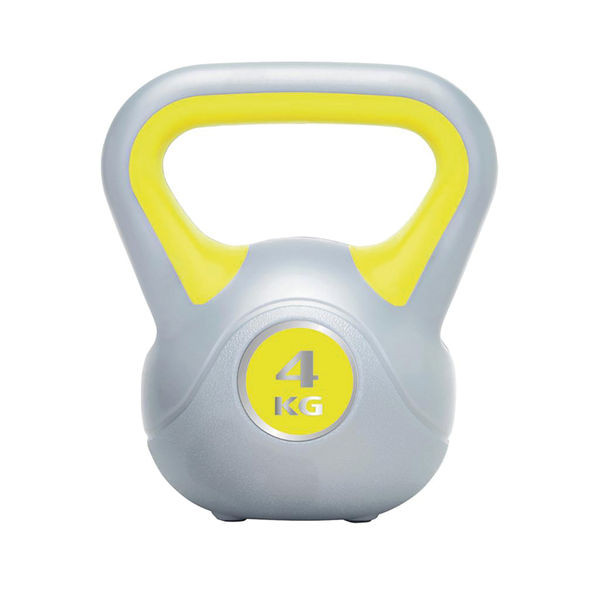Urban Fitness Powder Coated Cast Iron Kettlebell 4kg Yellow UFW0804