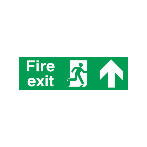 Safety Sign Fire Exit Running Man Arrow Up 150x450mm PVC FX04711R Safety Sign Fire Exit Running Man Arrow Up 150x450mm PVC FX04711R