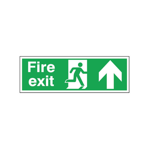 Safety Sign Fire Exit Up 150x450mm Self-Adhesive EB09A/S Safety Sign Fire Exit Up 150x450mm Self-Adhesive EB09A/S