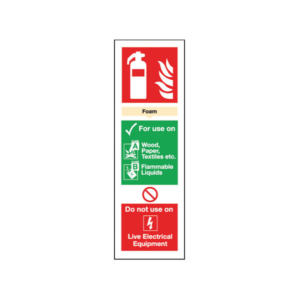 Safety Sign Fire Extinguisher Foam 300x100mm Self-Adhesive F202/S