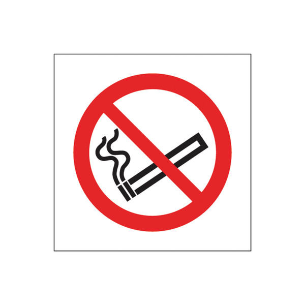 Safety Sign No Smoking Symbol 100x100mm Self-Adhesive (Pack of 5) KP01N/S Safety Sign No Smoking Symbol 100x100mm Self-Adhesive (Pack of 5) KP01N/S