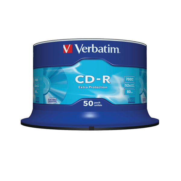Verbatim CD-R Extra Protection Spindle 52x 700MB (Pack of 50) 43351