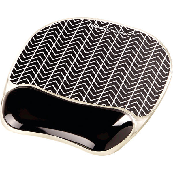 Fellowes Photo Gel Mouse Mat with Wrist Support Chevron Design 9653401 Fellowes Photo Gel Mouse Mat with Wrist Support Chevron Design 9653401