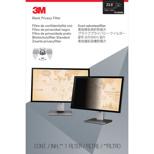 3M Privacy Filter for Widescreen Desktop LCD Monitor 23.8in PF238W9B 3M Privacy Filter for Widescreen Desktop LCD Monitor 23.8in PF238W9B