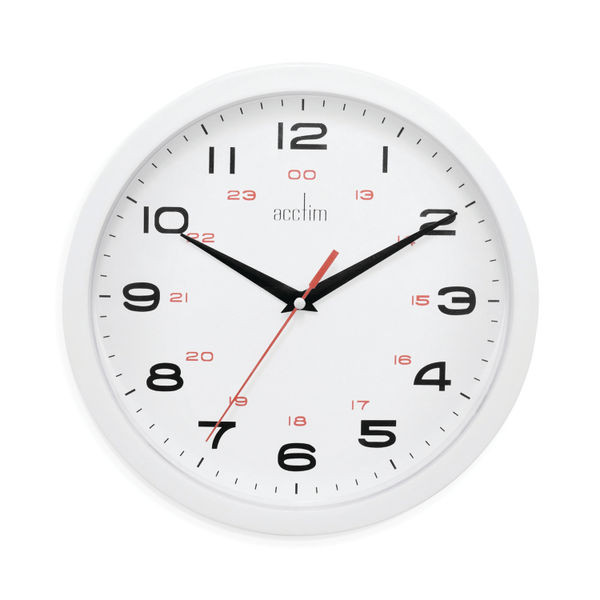 Acctim Aylesbury Office Wall Clock White 25.5cm 92/301-24 Acctim Aylesbury Office Wall Clock White 25.5cm 92/301-24