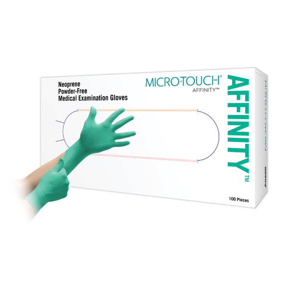 Micro–Touch® Affinity™ Non–Sterile Neoprene Examination Gloves Green (Medium) (Pack of 100)