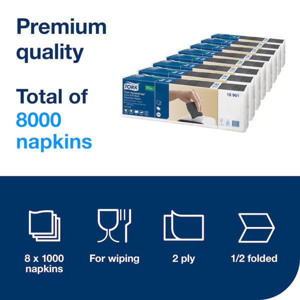 Tork® Xpressnap® Extra Soft Napkins Black N4 (Pack of 1000)