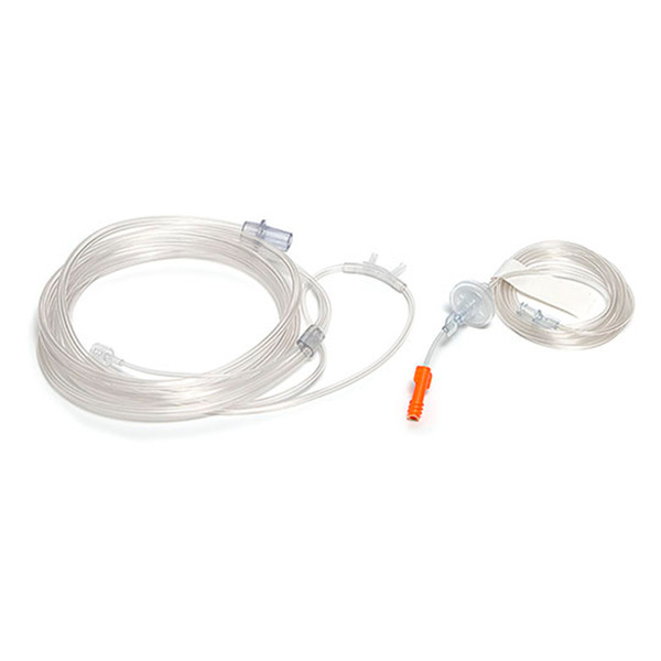 Sentri™ Adult Nasal Cannulae | Curved Prongs | CO2 Monitoring Line For Microstream® Capnography | Filter | Tube (2.1 m) (Pack of 40)