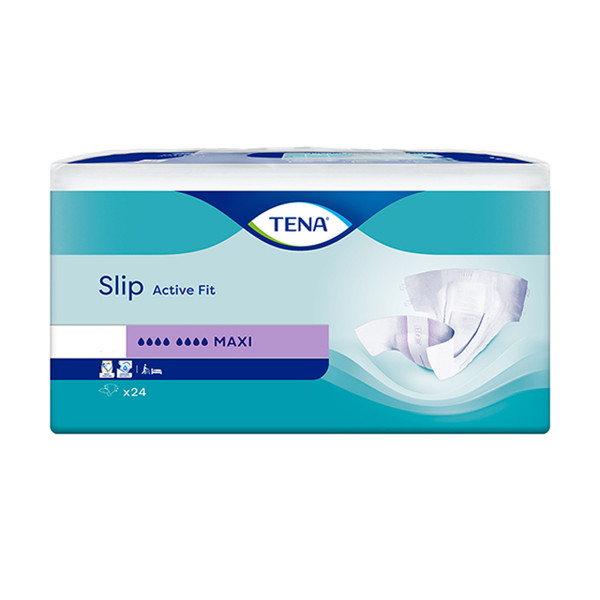 Slip Active Fit Maxi All–in–One Incontinence Nappies Medium (73 to 122 cm) (Pack  of 24)