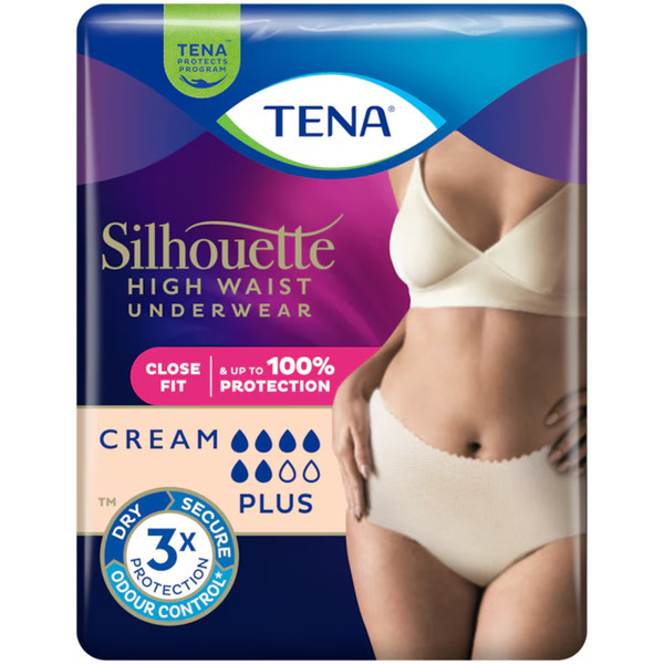 TENA® Silhouette Plus High Waist Incontinence Underwear Cream (Medium) (Pack of 9)