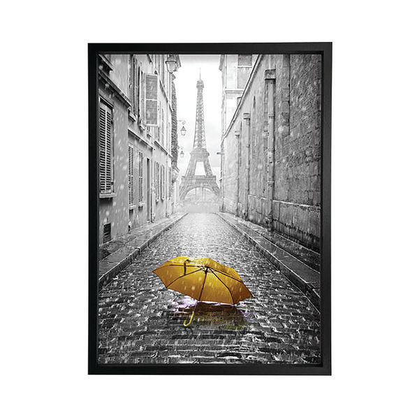 Yellow Umbrella In Paris Framed Print A2 16x24 Inches FP1STVCDA4176A2S