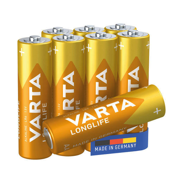 Varta Longlife AA Battery (Pack of 8) 04106101418