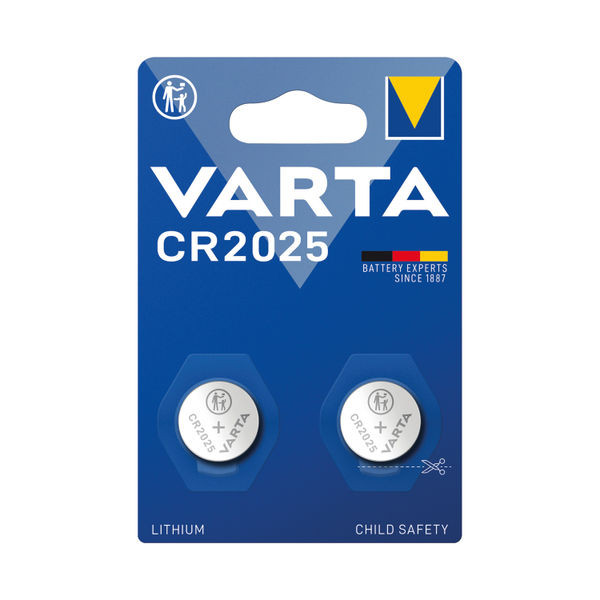 Varta CR2025 Lithium Coin Cell Battery (Pack of 2) 06025101402