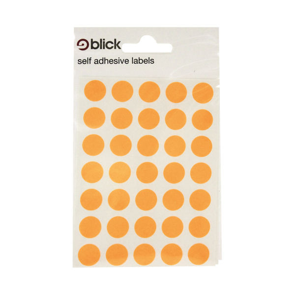Blick Fluorescent Labels in Bags Round 13mm Dia 140 Per Bag Orange (Pack of 2800) RS004356