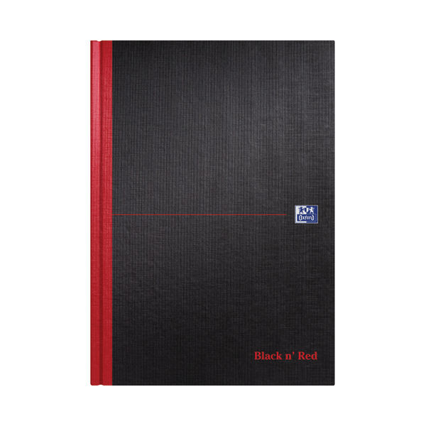 Black n' Red Casebound Plain Hardback Notebook A4 (Pack of 5) 100080489