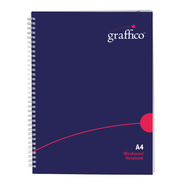 Graffico by 5 Star Hard Cover Wirebound Notebook 160pg A4 EN08810
