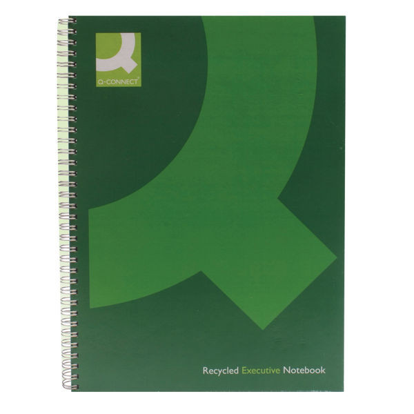 Q-Connect Recycled Wirebound Notebook A4 Green (Pack of 3)