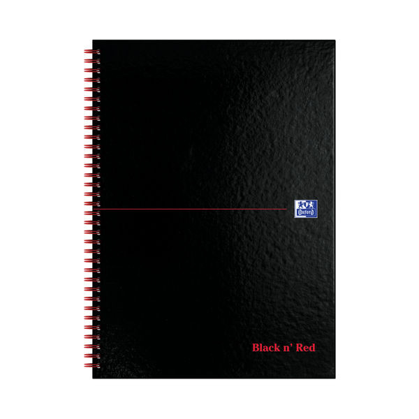Black n' Red Wirebound Ruled Perforated Hardback Notebook A4 (Pack of 5) 100102248
