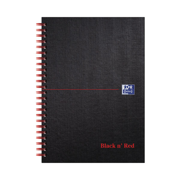 Black n' Red Wirebound Ruled Margin Hardback Notebook 140 Pages A5+ (Pack of 5) 100080192