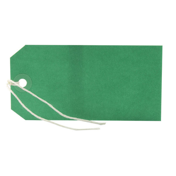 Strung Tag 120x60mm Green (1000 Pack)