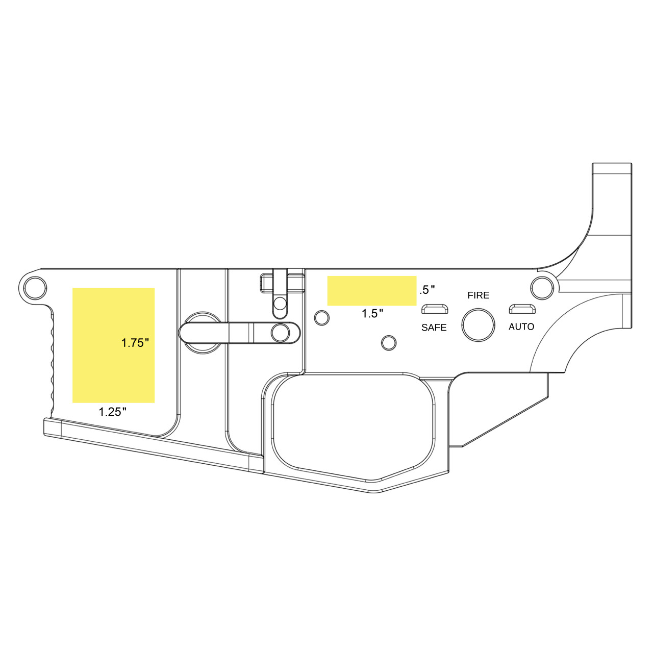ar15 lower receiver drawing