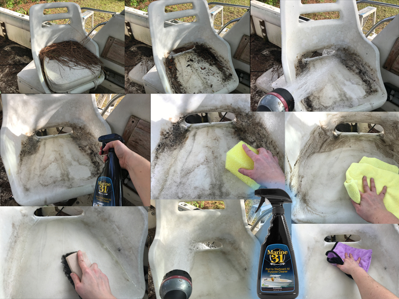 Cleaning Dirty Boat Seats, Marine 31 Mildew Remover, How To Clean Vinyl  Seats 