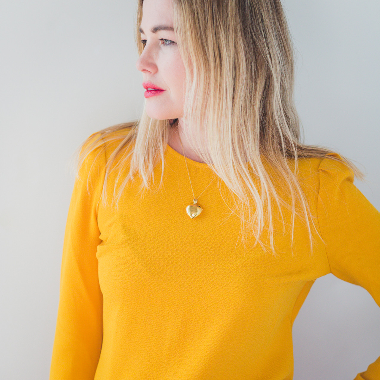 Gold Heart Locket 14k holds 2 pictures inside || thelocketsisters