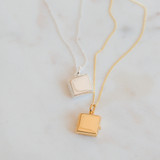 The Dorothy Locket Necklaces in sterling silver and 14k gold vermeil, 