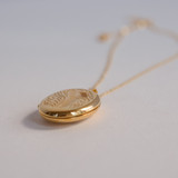 the gold evelyn locket necklace with photos
