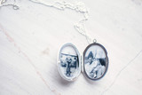 Precious Family Photos Inside Silver Evelyn Locket with Etching