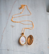 Photo of Son in the North Carolina Mountains in a Gold Oval Locket