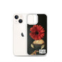 Raphael's portrait of La Mita with a red flower on an iPhone 15 Pro, iPhone 14 Pro, iPhone 13 Pro, or iPhone 16 Pro case | BySuperpuesto