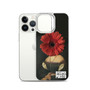 Raphael's portrait of La Mita with a red flower on an iPhone 15 Pro, iPhone 14 Pro, iPhone 13 Pro, or iPhone 16 Pro case | BySuperpuesto