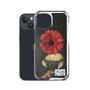 Raphael's portrait of La Mita with a red flower on an iPhone 15 Pro, iPhone 14 Pro, iPhone 13 Pro, or iPhone 16 Pro case | BySuperpuesto