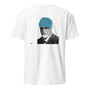 Sigmund Freud with ibuprofen & empty capsules on a white men's t-shirt – surreal art collage